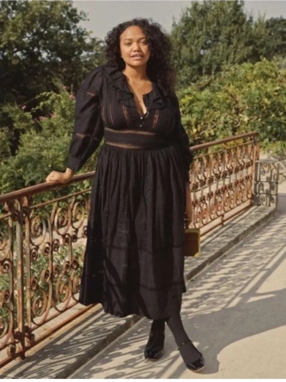 NWT XXS DÔEN Black Marla Dress